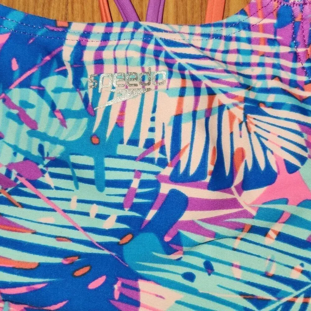Speedo Leaves Design One Piece Swimsuit || xs EUC
